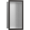 Hansgrohe XtraStoris Individual Falfülke szálcsiszolt rozsdamentes acél felülettel, design kerettel 300/150/100 szálcsiszolt fekete/króm 56094340