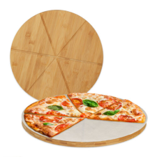 HAO Bambusz Pizza Tányér, Vágódeszka Szett konyhai eszköz