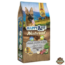 Happy&amp;Fit Natural Adult Lamm &amp; Reis 12kg kutyaeledel