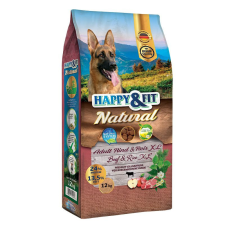 Happy&amp;Fit Natural Adult Rind&amp;Reis XL 12kg kutyaeledel