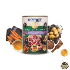 Happy&amp;Fit Superior Dog Konzerv Friss Bárányhús Srépával, burgonyával 400g kutyaeledel