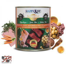 Happy&FitSuperior Dog konzerv Friss Vaddisznóhús sárgarépával,burgonyával 800g kutyaeledel