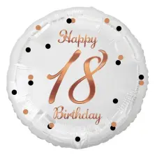  Happy Birthday 18 B&amp;C White fólia lufi 36 cm party kellék