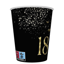 Happy Birthday 18 Golden Champagne papír pohár 8 db-os 250 ml party kellék
