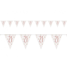  Happy Birthday 21 Holographic zászlófüzér 274 cm party kellék