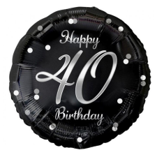  Happy Birthday 40 B&amp;amp;C Silver fólia lufi 36 cm party kellék