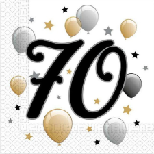 Happy Birthday 70 Milestone szalvéta 20 db-os 33x33 cm party kellék