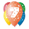  Happy Birthday 7 Star léggömb, lufi 5 db-os 12 inch (30cm)
