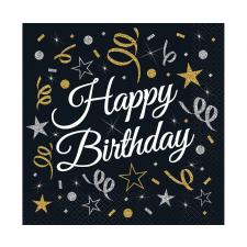  Happy Birthday B&amp;C szalvéta 20 db-os 33x33 cm papírárú, csomagoló és tárolóeszköz