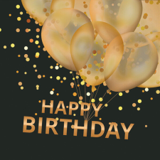  Happy Birthday Black szalvéta 20 db-os 25x25 cm papírárú, csomagoló és tárolóeszköz