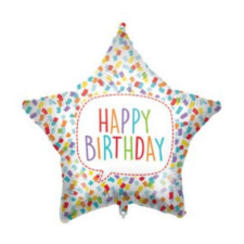  Happy Birthday Bright Star fólia lufi 46 cm party kellék