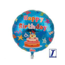 Happy Birthday Cake, Torta fólia lufi 35 cm party kellék