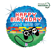 Happy Birthday Controller Holo fólia lufi 46 cm party kellék