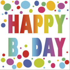  Happy Birthday Dots szalvéta 20 db-os 33x33 cm papírárú, csomagoló és tárolóeszköz