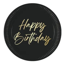 Happy Birthday Elegant papírtányér 8 db-os 23 cm FSC party kellék