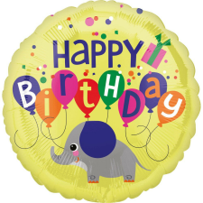 Happy Birthday Elephant fólia lufi 43 cm party kellék