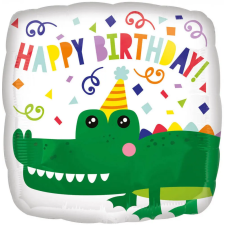  Happy Birthday Gator fólia lufi 43 cm party kellék