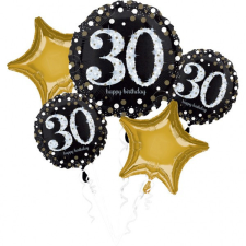 Happy Birthday Gold 30 Fólia lufi 5 db-os szett party kellék