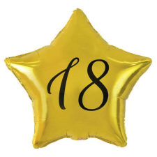 Happy Birthday Gold, Arany csillag 18 fólia lufi 48 cm party kellék