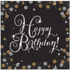 Happy Birthday Gold szalvéta 16 db-os 33x33 cm party kellék