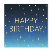 Happy Birthday Golden Blue szalvéta 20 db-os 33x33 cm FSC papírárú, csomagoló és tárolóeszköz
