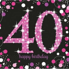 HAPPY BIRTHDAY Happy Birthday 40 szalvéta girl 16 db-os asztalterítő és szalvéta