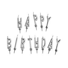 HAPPY BIRTHDAY HAPPY BIRTHDAY ezüst gyertya szett gyertya