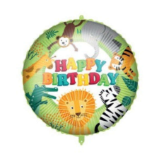  Happy Birthday Jungle fólia lufi 46 cm party kellék