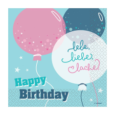 Happy Birthday Lebe, Liebe, Lache szalvéta 16 db-os 33x33 cm party kellék