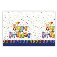 Happy Birthday Multicolor műanyag asztalterítő 120x180 cm lakástextília
