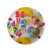  Happy Birthday papír tányér - 10 db/csomag - Lepkék party kellék