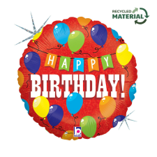 Happy Birthday Party Holo fólia lufi 46 cm party kellék