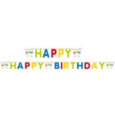 Happy Birthday Streamers felirat 200 cm party kellék