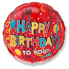  Happy Birthday Streamers fólia lufi 46 cm (WP) party kellék