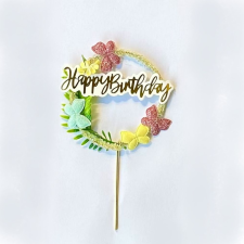 Happy birthday Tortadísz, torta beszúró-Tavaszi Koszorú sütés és főzés