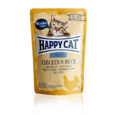  Happy Cat All Meat Adult alutasakos eledel - Csirke és kacsa 6 x 85 g macskaeledel