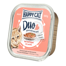  Happy Cat Duo pástétomos falatkák - Baromfi és lazac 6 x 100 g macskaeledel