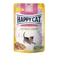 Happy Cat Meat in Sauce Kitten &amp;amp; Junior (Baromfi) - 20x85 g macskaeledel