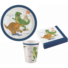 Happy Dinosaur, Dinoszaurusz party szett 36 db-os 23 cm-es tányérral party kellék