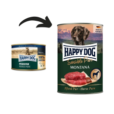Happy Dog Montana Pur Lóhúsos konzerv – 24×400 g kutyaeledel