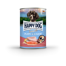  Happy Dog Supreme Sensible Puppy & Junior konzerv - csirke, lazac és burgonya 400 g kutyaeledel