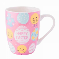 Happy Easter porcelán bögre 380 ml - csibés/tojásos - rózsaszín bögrék, csészék