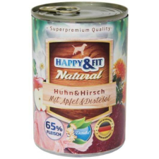 Happy&Fit Natural felnőtt, csirke, szarvas, alma – 400 g kutyaeledel