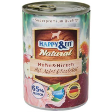  Happy&Fit Natural felnőtt, csirke, szarvas, alma – 400 g kutyaeledel