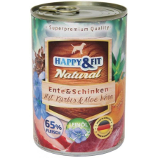 Happy&Fit Natural felnőtt, kacsa, sonka, sütőtök 6x400g kutyaeledel