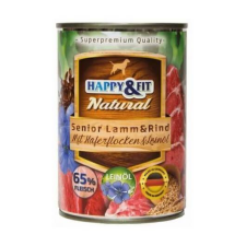 Happy&Fit Natural idős, bárány, marha, zabpehely – 6×400 g kutyaeledel