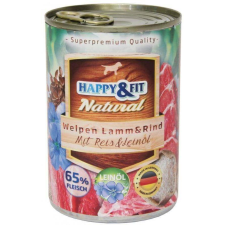 Happy&Fit Natural kölyök, bárány, marha, rizs 12x800g kutyaeledel