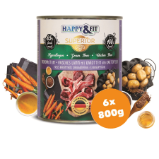 Happy&Fit Superior Dog Konzerv Friss Bárányhús Srépával, burgonyával 6x800g kutyaeledel