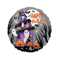 Happy Halloween Haunted House fólia lufi 46 cm party kellék