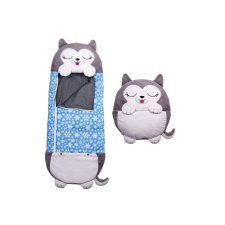 Happy Nappers 2 az 1-ben plüssjáték - Kodiak Husky, szürke hálózsák, pizsama